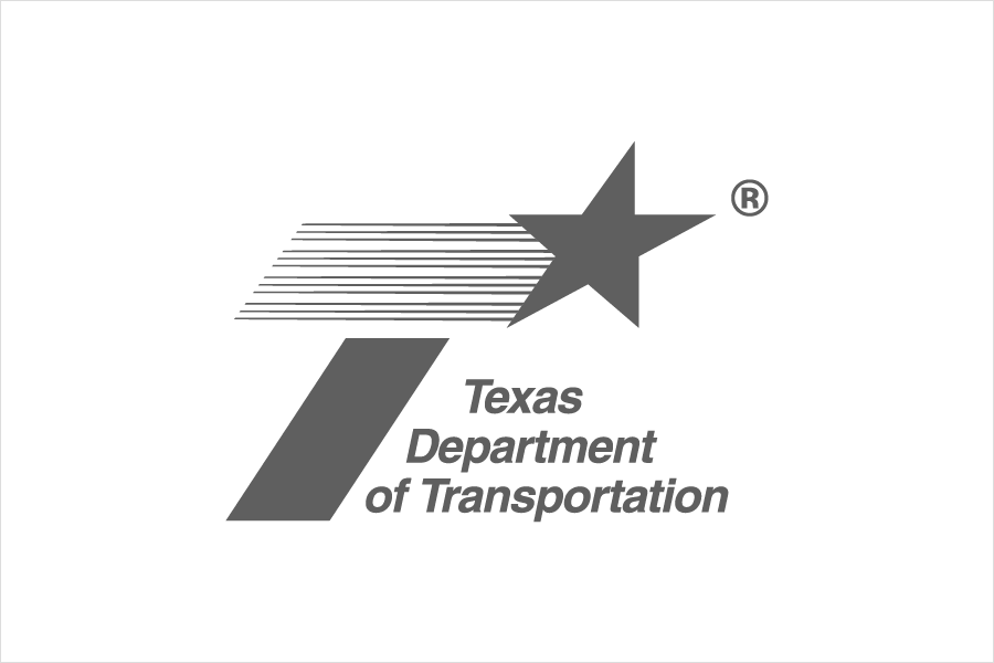 Logotipo de 3 líneas de TxDOT en gris