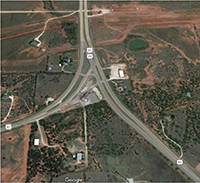 US 83/US 84 Y-intersection aerial view