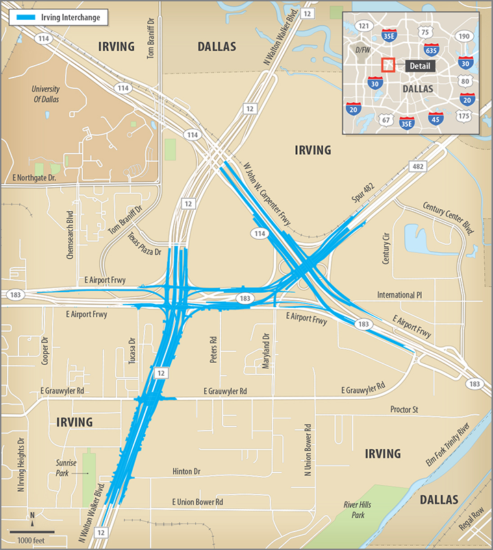 Irving Interchange map