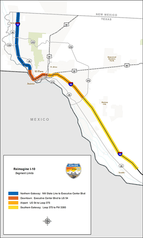 Reimagine I-10 segment limits map