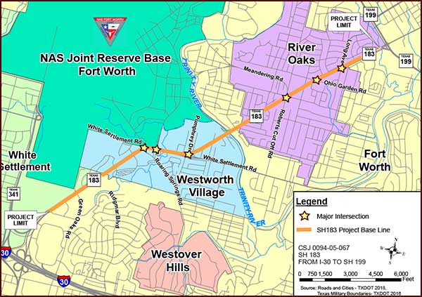 SH 183 project limits map