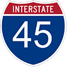 I-45 shield sign