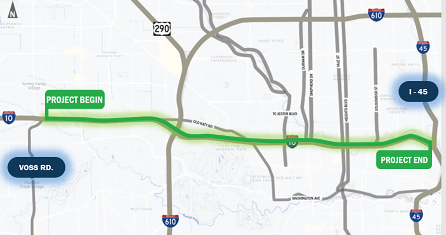 Inner Katy Corridor Managed Lanes project map
