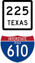 225 Texas and 610 sign