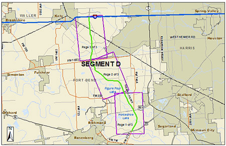 Grand Parkway segment D map
