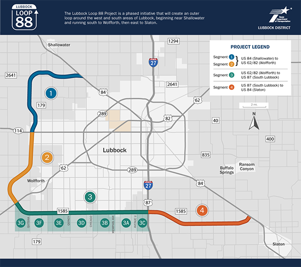Loop 88 Lubbock project map