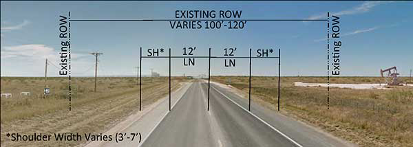 SH 115 existing typical section