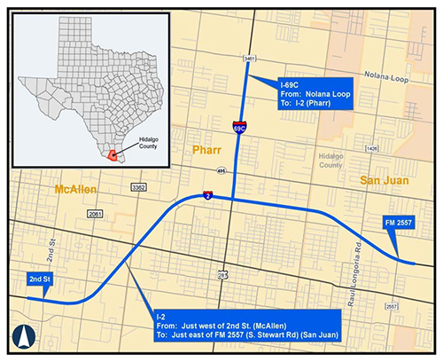 I-2 and I-69C Interchange map