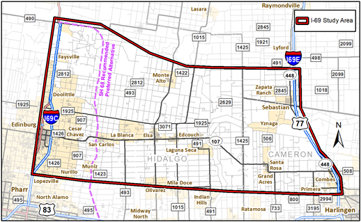 I-69 Connector map