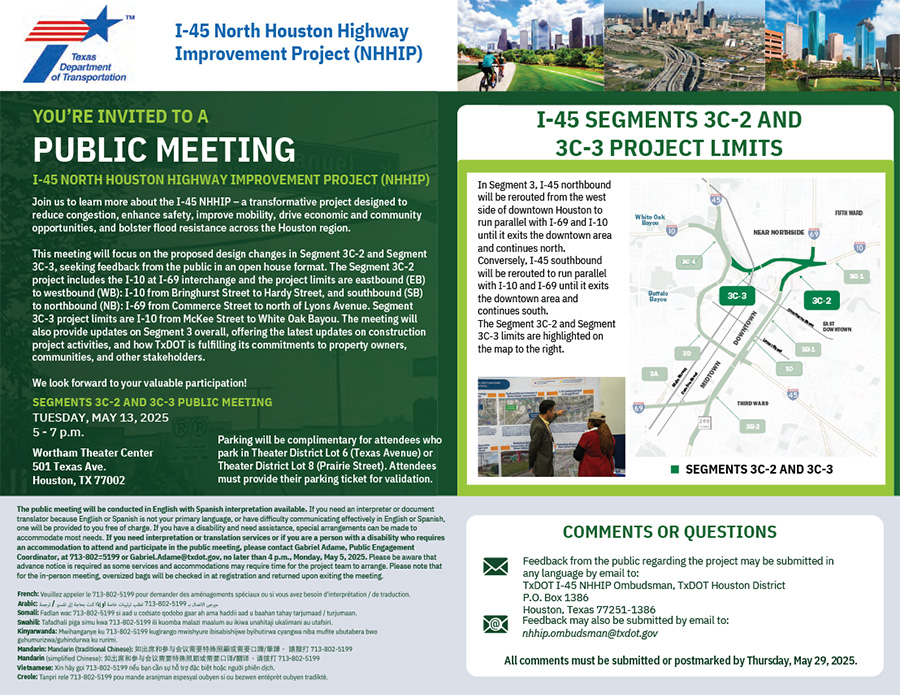 I-45 NHHIP Segment 3C2 & 3C3 postcard